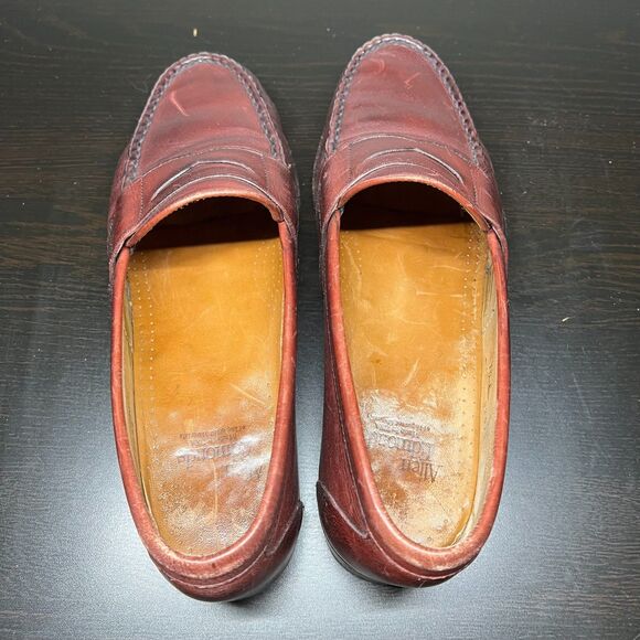 Allen Edmonds Cameron Penny Loafers Burgundy Oxblood Leather Mens Size 10 E main image 13